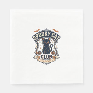 Serviette En Papier Club de chat effrayant Chat Halloween Chat effraya