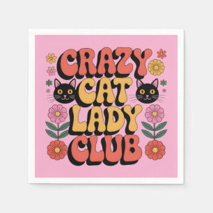 Serviette En Papier Club de la Dame aux Chats Folle Graphique : Typogr