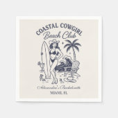Serviette En Papier Club de plage Coastal Cowgirl Bachelorette (Devant)
