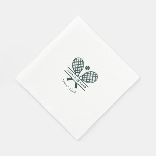 Serviette En Papier Club de sport Nom Équipe de tennis Logo vert