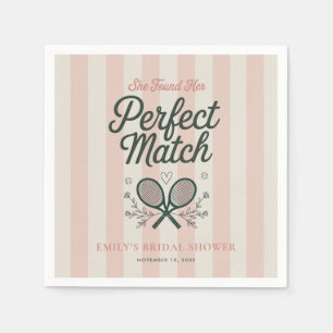 Serviette En Papier Club de Tennis de Mariage Perfect Match Social