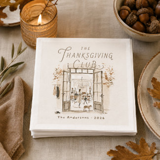 Serviette En Papier Club de Thanksgiving Personnalisé Aquarelle