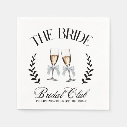 Serviette En Papier Club social de la fête de la mariée (Devant)