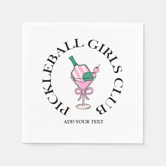 Serviette En Papier Club social de Pickleball (Devant)