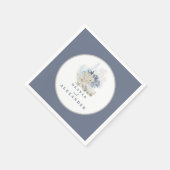 Serviette En Papier Coastal Beach bleu coquillage mariage (Coin)