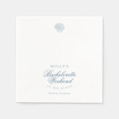 Serviette En Papier Coastal Blue Seashell Bachelorette (Devant)