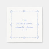 Serviette En Papier Coastal Chic Blue Personalized Rehearsal Dinner (Devant)