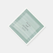 Serviette En Papier Coastal Chic Muted Green Mariage élégant (Coin)