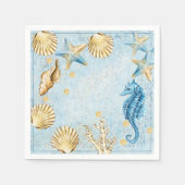 Serviette En Papier Coastal Chic | Parti vert pourpre et citron vert (Devant)