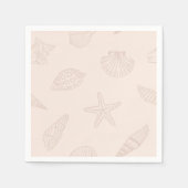 Serviette En Papier Coastal Dine Shell rose (Devant)