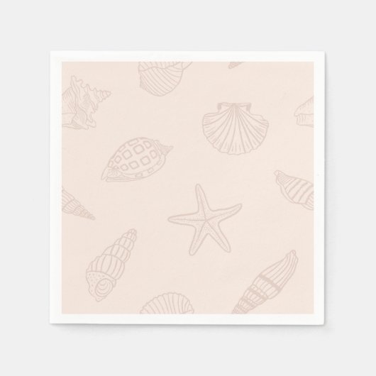 Serviette En Papier Coastal Dine Shell rose (Devant)