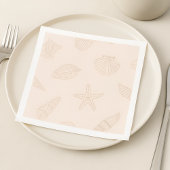 Serviette En Papier Coastal Dine Shell rose