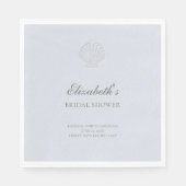 Serviette En Papier Coastal Nautical Shell Blue Bridal Shower Welcome (Devant)