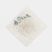Serviette En Papier Coastal Sand Dollar & Eucalyptus watercolor (Coin)