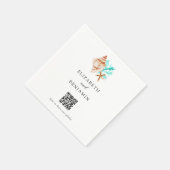 Serviette En Papier Coastal Seashell Beach Wedding QR Code Share Photo (Coin)