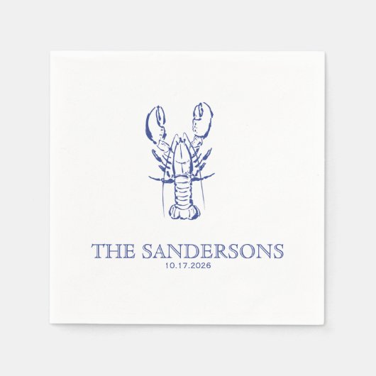 Serviette En Papier Coastal Wedding Napkin (Devant)
