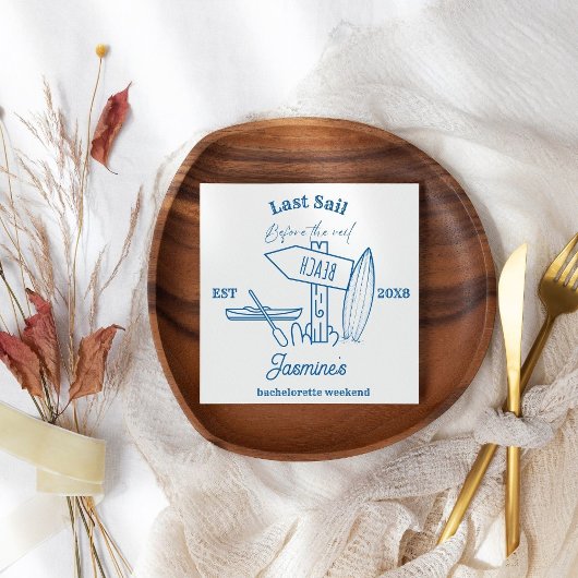 Serviette En Papier Coastère cowgirl Blue Ocean Bachelorette week-end