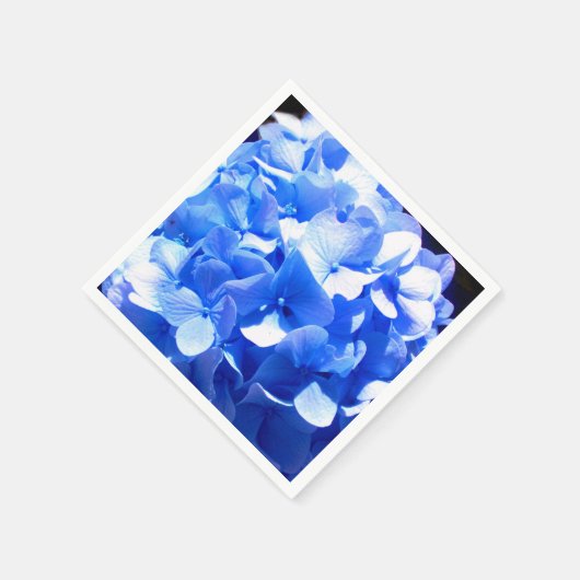 Serviette En Papier Cobalt bleu floral élégant bleu hydrangées (Coin)