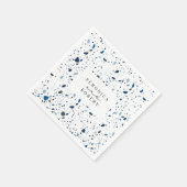 Serviette En Papier Cobalt Pierre bleu Terrazzo Mariage (Coin)