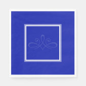 Serviette En Papier Cobalt serviettes bleues et blanches (Devant)