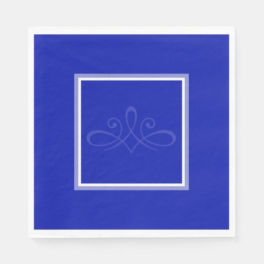 Serviette En Papier Cobalt serviettes bleues et blanches (Devant)