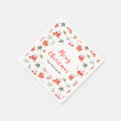 Serviette En Papier Coca chaud de Noël et Poinsettias rouges (Coin)