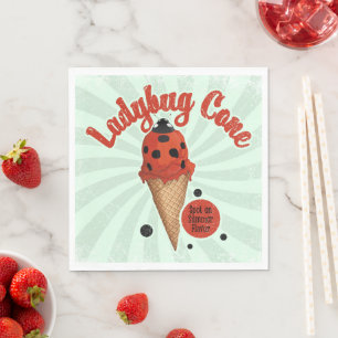 Serviette En Papier Coccinelle fantaisiste   Art de glace rétro