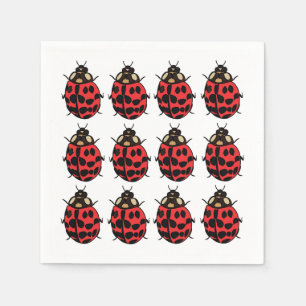 Serviette En Papier Coccinelle Rouge Noir Insecte Coccinelle Fête