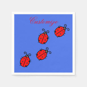 Serviette En Papier Coccinelles rouges Thunder_Cove de rampement