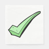 Serviette En Papier Coche Vert Symbole de Validation (Devant)