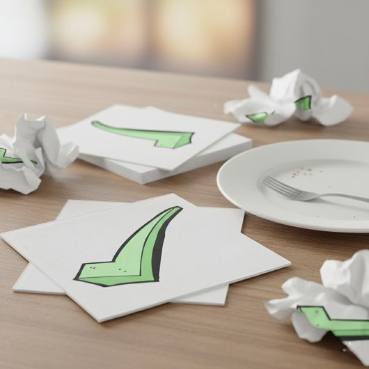 Serviette En Papier Coche Vert Symbole de Validation