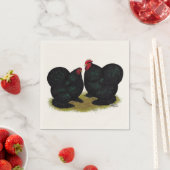 Serviette En Papier Cochins Black Bantam Paire (En situation)