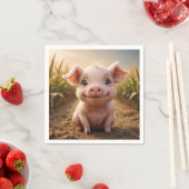 Serviette En Papier Cochon bébé (En situation)