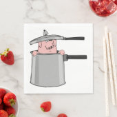Serviette En Papier Cochon Dans Un Pot (En situation)