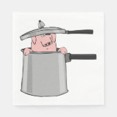 Serviette En Papier Cochon Dans Un Pot (Devant)