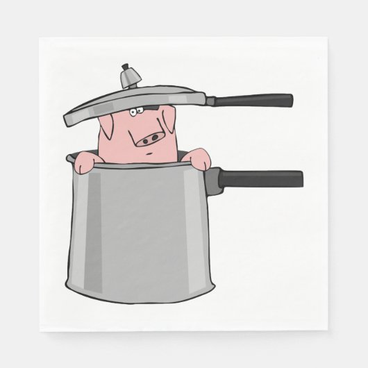 Serviette En Papier Cochon Dans Un Pot (Devant)