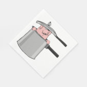 Serviette En Papier Cochon Dans Un Pot (Coin)