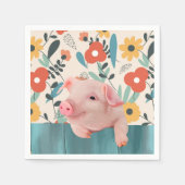 Serviette En Papier Cochon de bébé convivial | Bébé mignon animal (Devant)