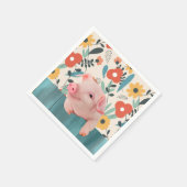 Serviette En Papier Cochon de bébé convivial | Bébé mignon animal (Coin)