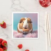 Serviette En Papier Cochon De Guinée Mignonne Avec Gradient Pastel De  (En situation)