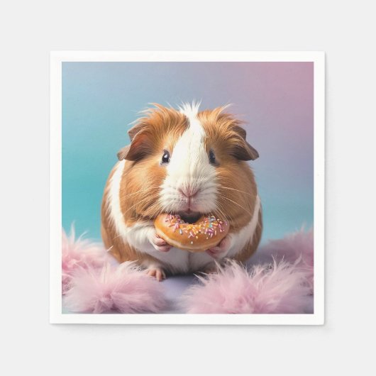 Serviette En Papier Cochon De Guinée Mignonne Avec Gradient Pastel De (Devant)
