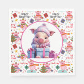 Serviette En Papier Cochon de Noël (Devant)
