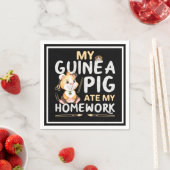 Serviette En Papier Cochon d'Inde Mignon a Mangé Mon Devoir (En situation)