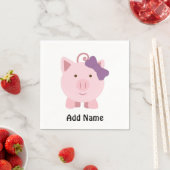 Serviette En Papier Cochon fille mignonne (En situation)