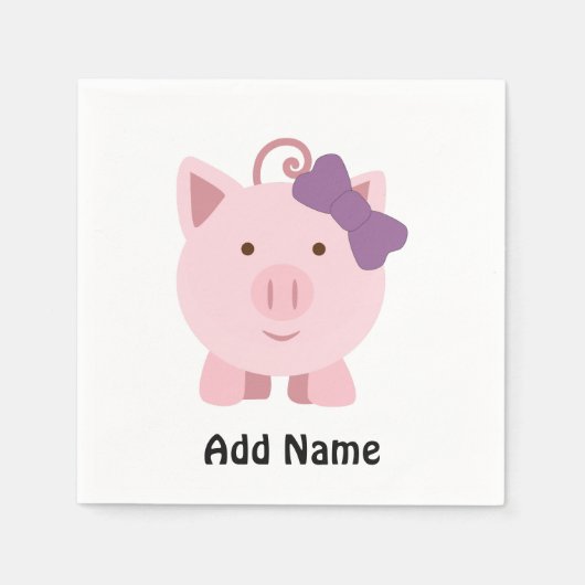 Serviette En Papier Cochon fille mignonne (Devant)
