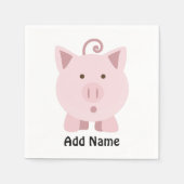 Serviette En Papier Cochon mignon surpris (Devant)
