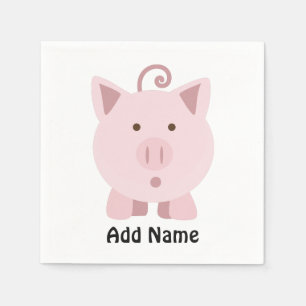 Serviette En Papier Cochon mignon surpris