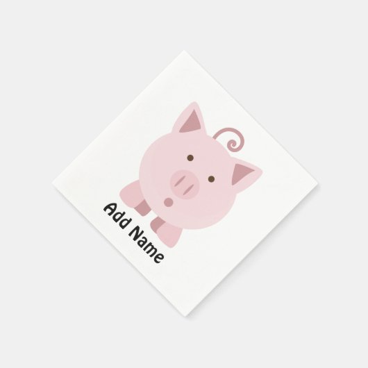Serviette En Papier Cochon mignon surpris (Coin)
