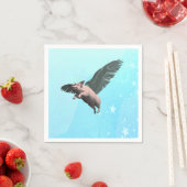 Serviette En Papier Cochon mignon volant dans le ciel (En situation)