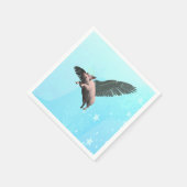 Serviette En Papier Cochon mignon volant dans le ciel (Coin)